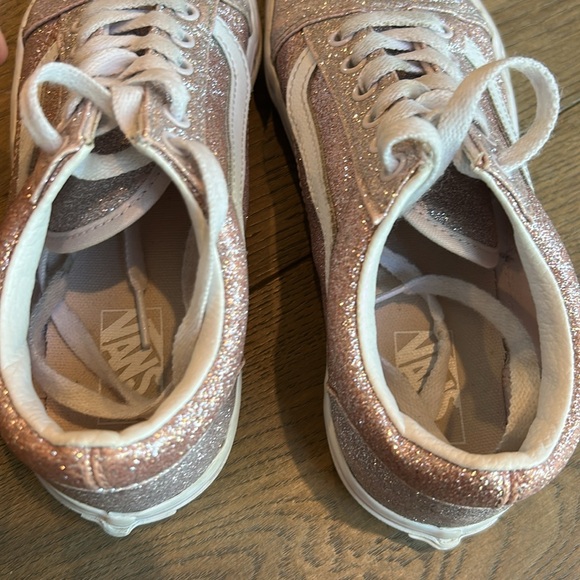 Vans Old Skool Pink Glitter Sneakers | Girls Size 3 - Picture 11 of 12